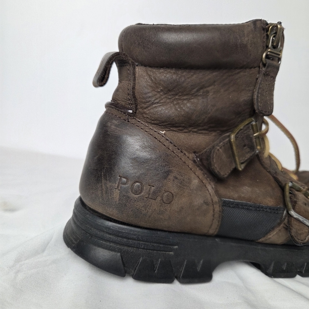 Polo Ralph Lauren Leather Duck Boots | Buckles Rugged Size 10 / 10.5 Steampunk - Picture 8 of 16